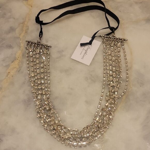 NWT Dauphines New York I Do Silver Crystal Headband Headpiece Bridal Goddess - Picture 5 of 11
